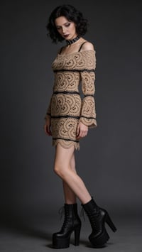 Image 1 of Mourning Lace - Crochet Veil Dress