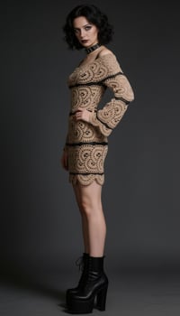 Image 3 of Mourning Lace - Crochet Veil Dress