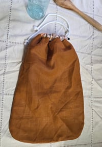 Image 2 of Linen Bread Bag in Pumpkin & Beige Floral