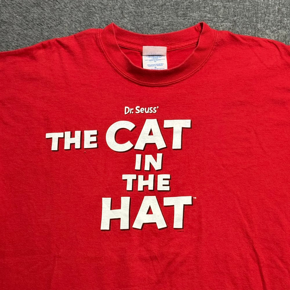 Image of 2000s Dr Seuss Cat in the Hat Promo Graphic Tee
