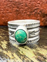 Image 1 of WL&A Handmade Wide Band Ingot Royston Arrows Ring - Size 11.5