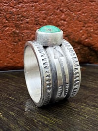 Image 4 of WL&A Handmade Wide Band Ingot Royston Arrows Ring - Size 11.5