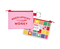 Jennifer Vallez Needlepoint Coin Purse Key Ring