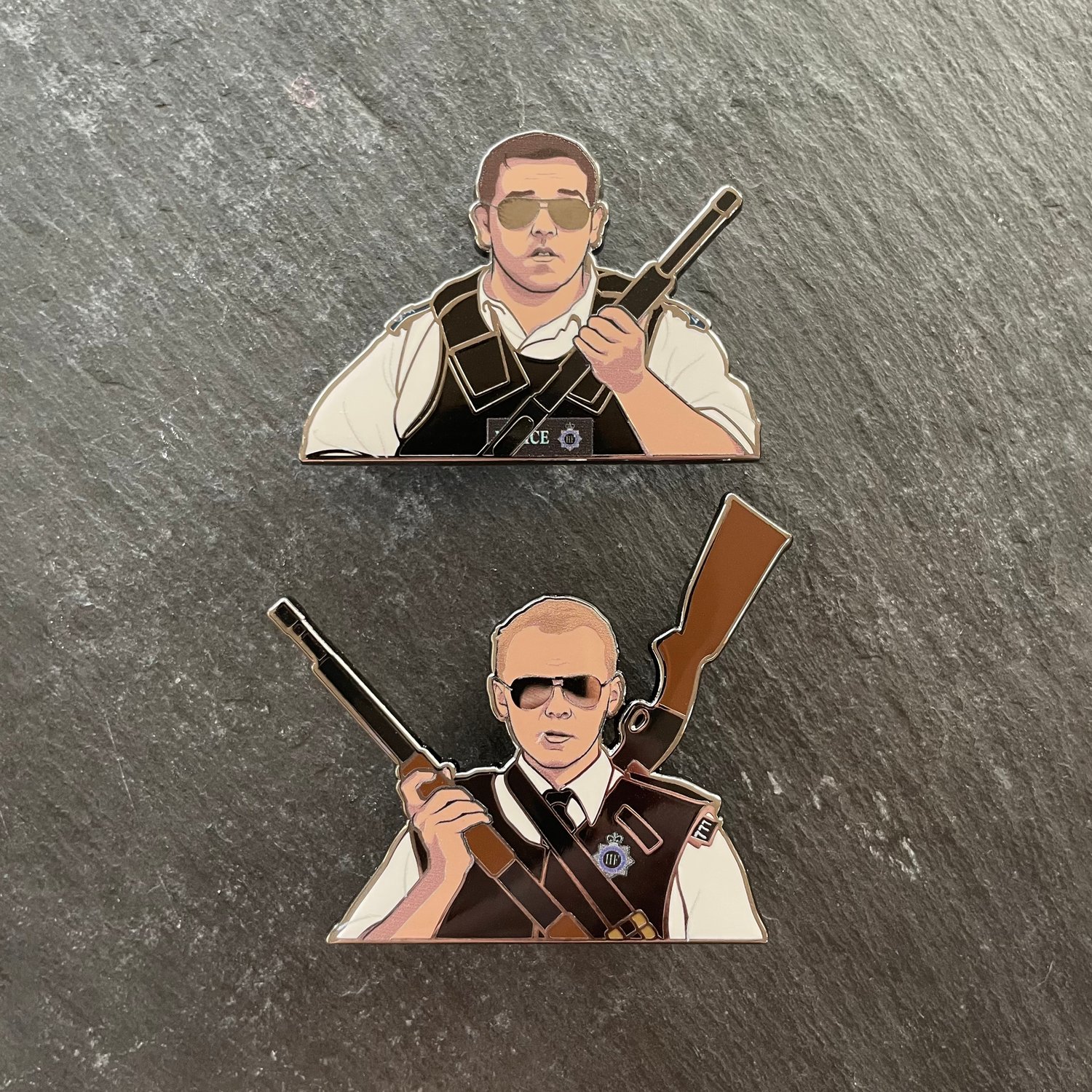 Nicholas & Danny hard enamel pin badges