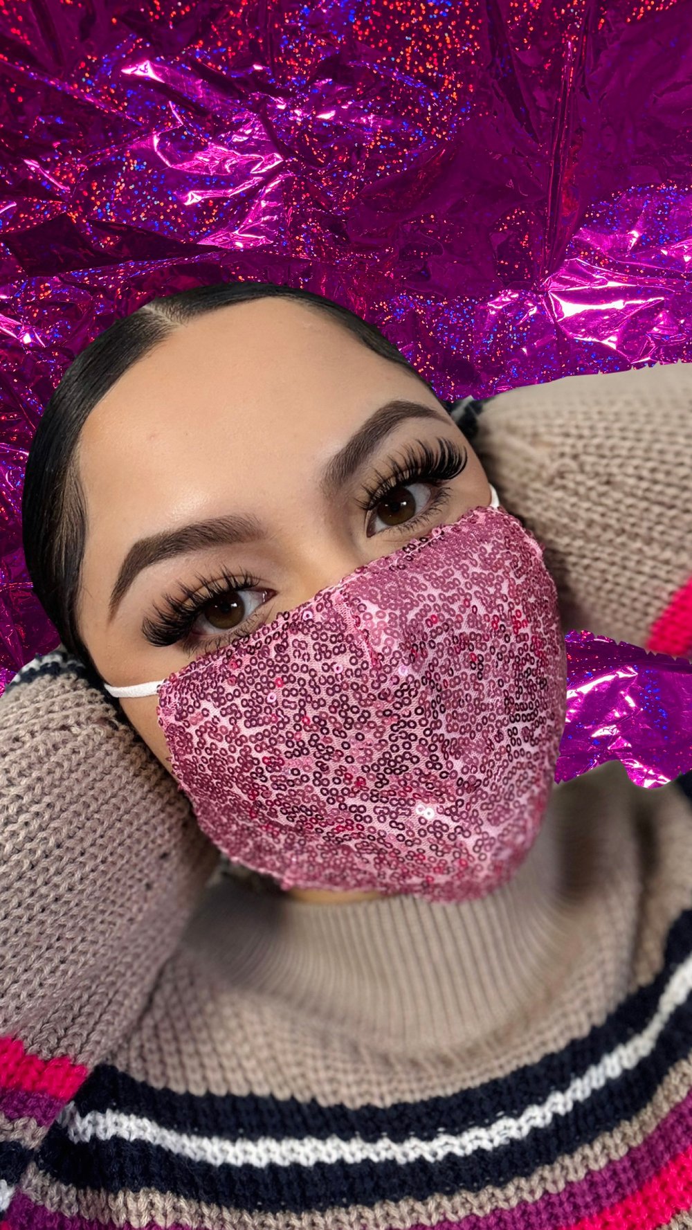 Image of Pink Glitter Mask / Mascara Brillosa Rosita