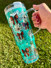 Image 2 of 40oz Acrylic Turtle Snow Globe Tumbler