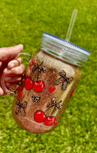 20oz Acrylic Dry Glitter Mason Jar 