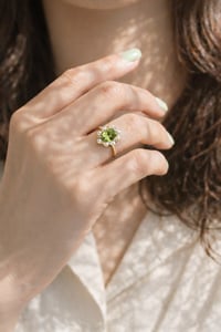Image 3 of Rosette Peridot Ring