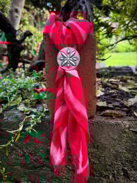 Image 3 of WL&A Handmade Repoussé Sunburst Silver Peace Dollar & Ingot Rag Slide / Rings