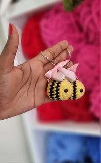 Image 1 of 2 Handmade Crochet Bumblebee Keychain