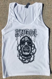 Vigilante- skimask women's white tanktop