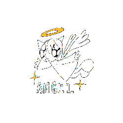 angel sticker holographic