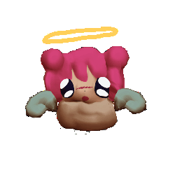 angel anime chibi holographic sticker