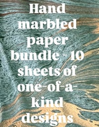 Image 1 of 'One-of-a-kinds' Hand Marbled paper bundle - 10 mixed sheets 