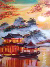 Image 3 of Sunset of the Lakeside(50cm x 70cm)