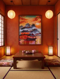 Image 1 of Sunset of the Lakeside(50cm x 70cm)