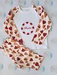 Image 1 of Personalised Embroidered Heart Kids Pyjamas – Valentine’s Day 