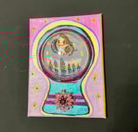 Image 1 of Hand made Mixed media Painting girl on Moon in Forestv