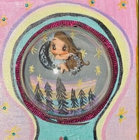 Image 2 of Hand made Mixed media Painting girl on Moon in Forestv