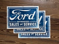 Image 1 of Ford Sales and Service Linocut Print FREE SHIPPING