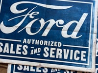 Image 2 of Ford Sales and Service Linocut Print FREE SHIPPING