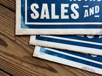 Image 4 of Ford Sales and Service Linocut Print FREE SHIPPING