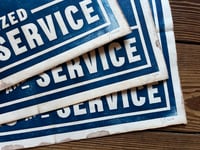 Image 5 of Ford Sales and Service Linocut Print FREE SHIPPING