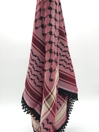 Image 4 of Maroon with Black Tassel Keffiyeh