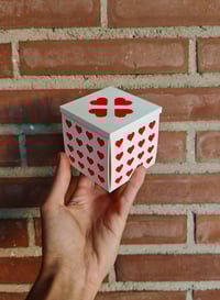 Image 1 of ❤️ Foldable Valentine Gift Box – Flat-Pack Heart Pattern Keepsake Box ❤️