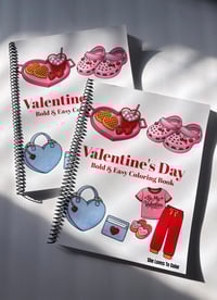 Image 1 of Valentine's Day Bold & Easy Coloring Book 22page