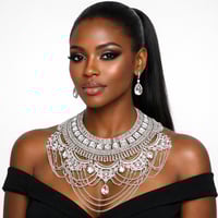 Image 1 of Glam Silver Statement Necklace