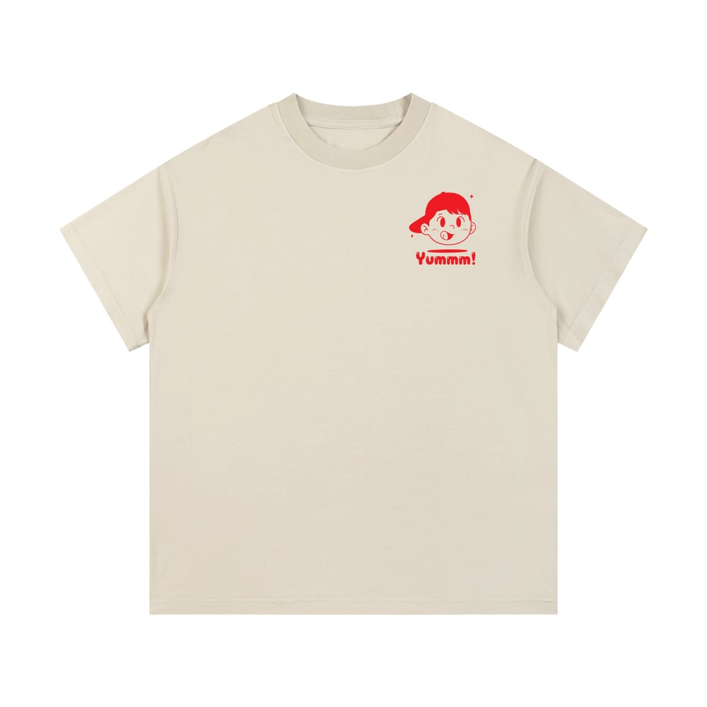 Image of Yummm! Logo Vintage Wash Cotton T-Shirt