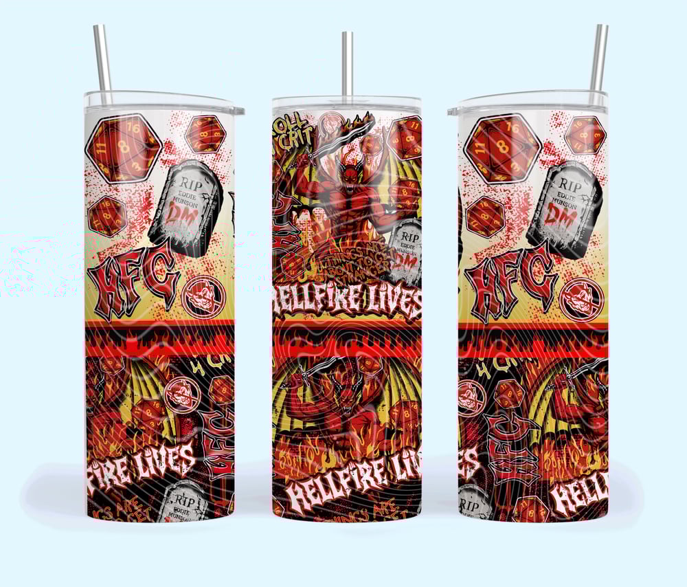 Image of Stranger Things Inspired Sublimation Print Bundle 7 Designs Pack 20oz Skinny Tumbler Wraps