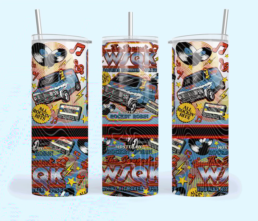 Image of Stranger Things Inspired Sublimation Print Bundle 7 Designs Pack 20oz Skinny Tumbler Wraps