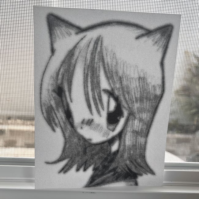 anime girl riso print