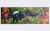 Image 1 of Moss Stomper – cute baby skunk 4x12" painting