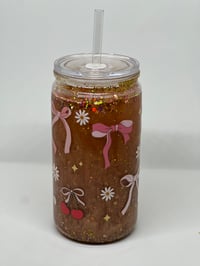 Image 2 of Verre snow globe noeud et cerise doré