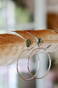 Image 1 of Hubei Turquoise Hoop Earring