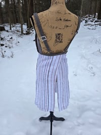 Image 4 of Upcycled Linen Patchwork Crossover Apron- Clean Neutrals