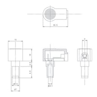 Image 3 of DC 2.1mm x 5.5mm Barrel Right Angle Soldered Plug