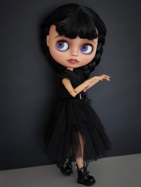 Image 2 of Wednesday Addams Inspired Blythe Doll