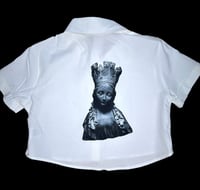 Image 2 of Medieval Cropped White Button Down- XS 1