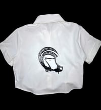 Image 2 of Medieval Cropped White Button Down- XS 2