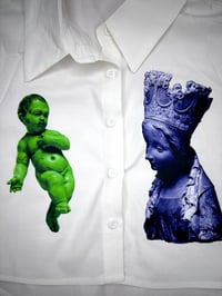 Image 3 of Medieval Cropped White Button Down- XS 2