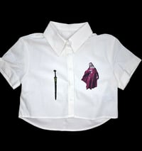 Image 1 of Medieval Cropped White Button Down- XS 3