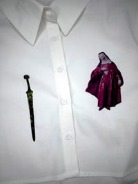 Image 3 of Medieval Cropped White Button Down- XS 3