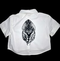 Image 2 of Medieval Cropped White Button Down- XS 3