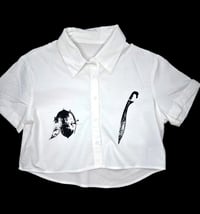 Image 1 of Medieval Cropped White Button Down- Small 1