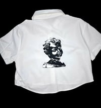 Image 2 of Medieval Cropped White Button Down- Small 1