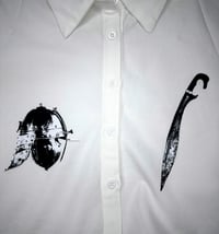 Image 3 of Medieval Cropped White Button Down- Small 1